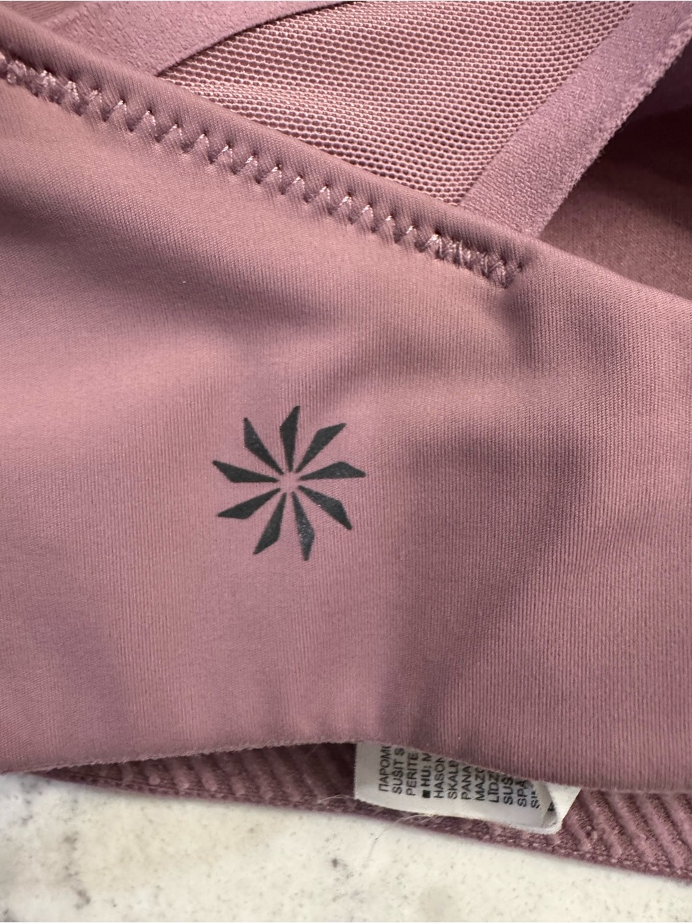 ATHLETA Women's 34 DD Mauve Pullover Sports Bra - Stretch Support Padded EUC - Picture 3 of 7